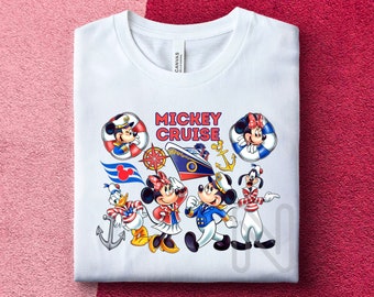 Mickey Cruise Sublimación PNG, Crucero por mar, Viaje familiar de Mickey, Vacaciones de Mickey, Diseños de camisetas de Mickey Cruise