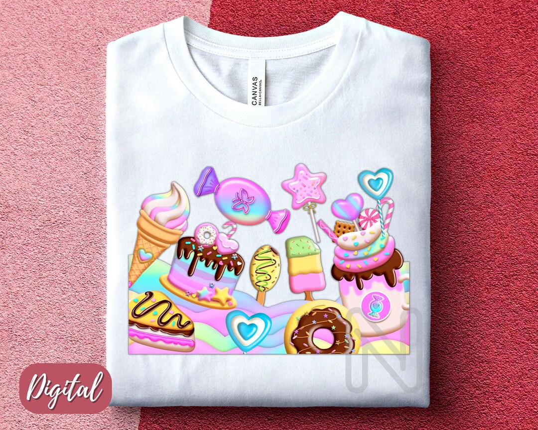 T-shirt dress - FOREVER SWEET - Colorful candy mix print