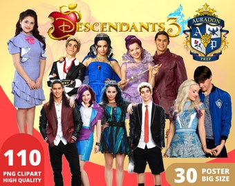 Descendants PNG Clipart, Descendants Party Printable, Birthday Gifts, Iron on Shirt Decor, Descendants Posters
