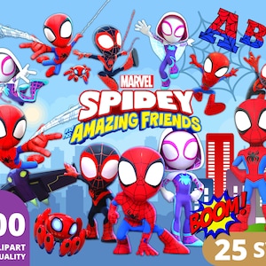 Spidey and his Amazing Friends Clipart PNG, Superhero Spidey, Marvel Kids Spiderman, Birthday Party Gifts, Marvel Spidey Posters