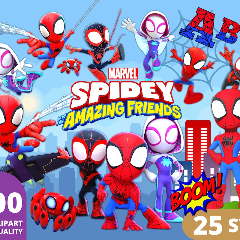 Spidey and His Amazing Friends Clipart - Etsy