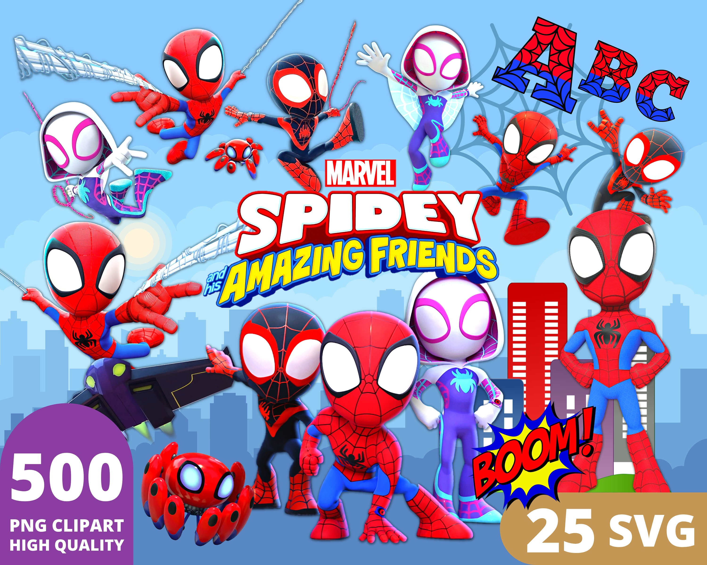 Spidey And His Amazing Friends - Marvel Poster (Spider-Man) (Size