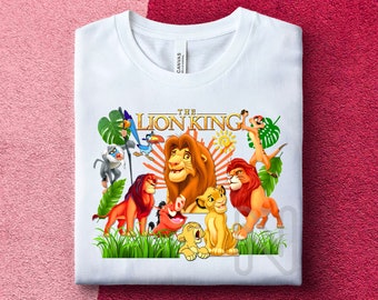 Le Roi Lion sublimation PNG, Simba Pumbaa Timone, anniversaire chemise dessins, Lion sublimation
