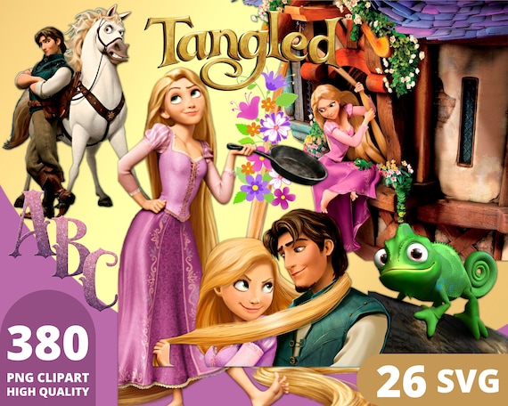 Tangled Clipart PNG Tangled Layered SVG Flynn Rider Rapunzel Tangled Birthday Print Princess Tangled Posters Etsy