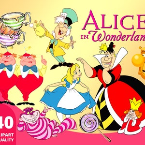 Alice in Wonderland Clipart PNG, Alice Illustration, Cheshire Cat, Princess Shirt Designs, Alice in Wonderland Decoration