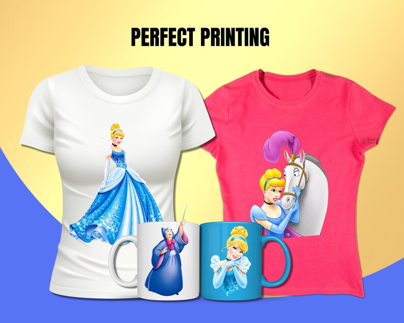 Cinderella Clipart PNG, Cinderella Illustration, Schloss PNG, Prinzessin Geburtstag Shirt, Cinderella Aufbügeln, Cinderella Sublimation Designs Bild 6