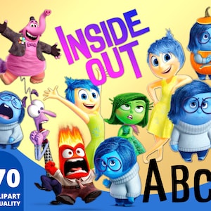 Inside Out Clipart PNG, Inside Out Pixar, Anger Joy Sadness Disgust Fear, Pixar Birthday Gift, Inside Out Font
