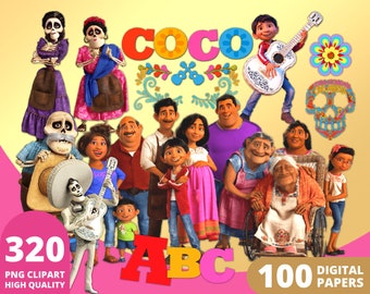 Coco Clipart PNG, Miguel Rivera, Alphabet Coco, Cadeaux d'anniversaire Coco, Décorations Coco, Papiers numériques Coco