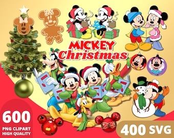 Mickey Christmas Clipart PNG, Mickey Mouse ChristmasParty, Christmas Holiday PNG, Mickey Christmas Party Print