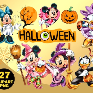 Mickey Halloween, Mickey y Minnie, Donald Daisy Goofy, tema de fiesta de Halloween, Mickey Friends Halloween Sublimation