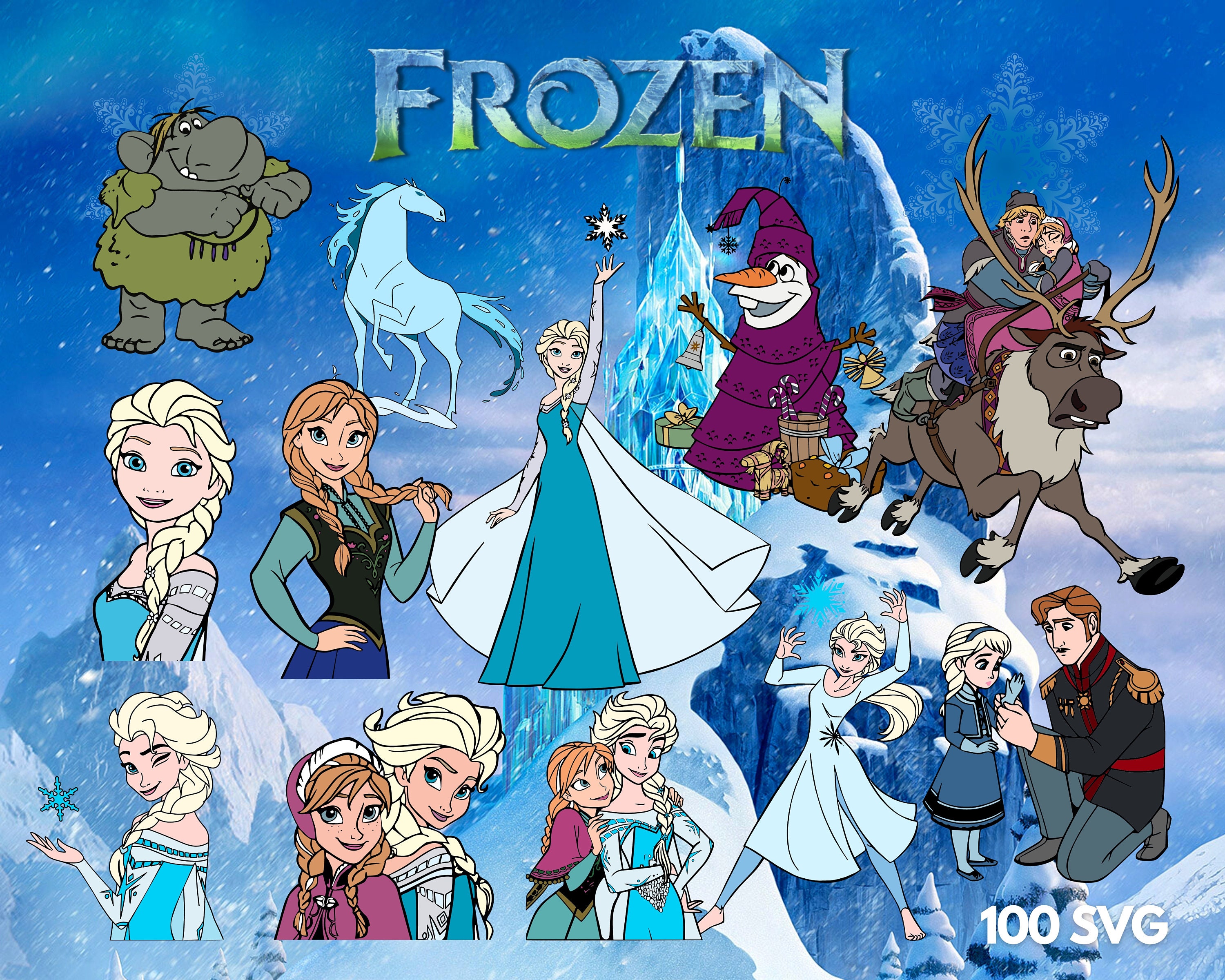 Frozen Clipart PNG Frozen SVG Princess Frozen Elsa Anna - Etsy Canada