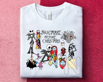 Nightmare Before Christmas Sublimation PNG, Jack Skellington, Halloween Party Shirt Sublimation, Nightmare Christmas Designs