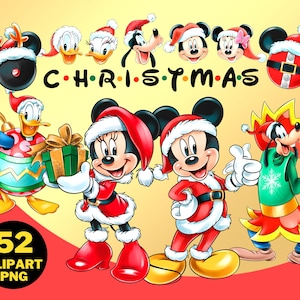 Mickey Friends Christmas Clipart PNG, Mickey Christmas Party, Mickey Minnie, Donald Daisy, Goofy, Zabawki na choinkę, Święta Bożego Narodzenia