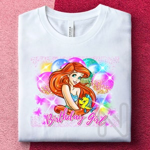 The Little Mermaid Sublimation PNG, Birthday Girl Shirt, Mermaid Ariel, Princess Sublimation Designs