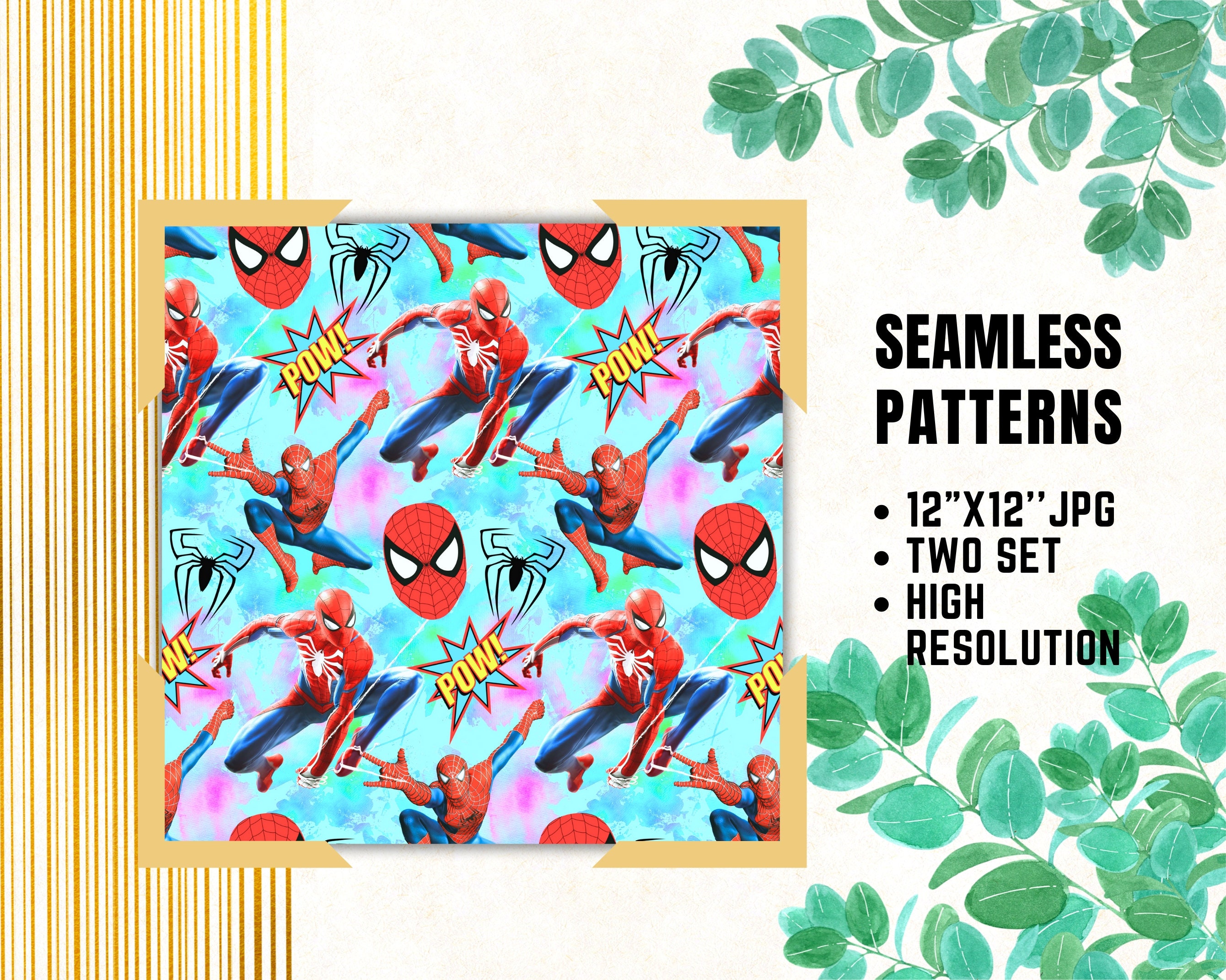 Spiderman Pattern Print Spider-man Seamless Papers, Marvel Spiderman Digital Papers, Superhero ...