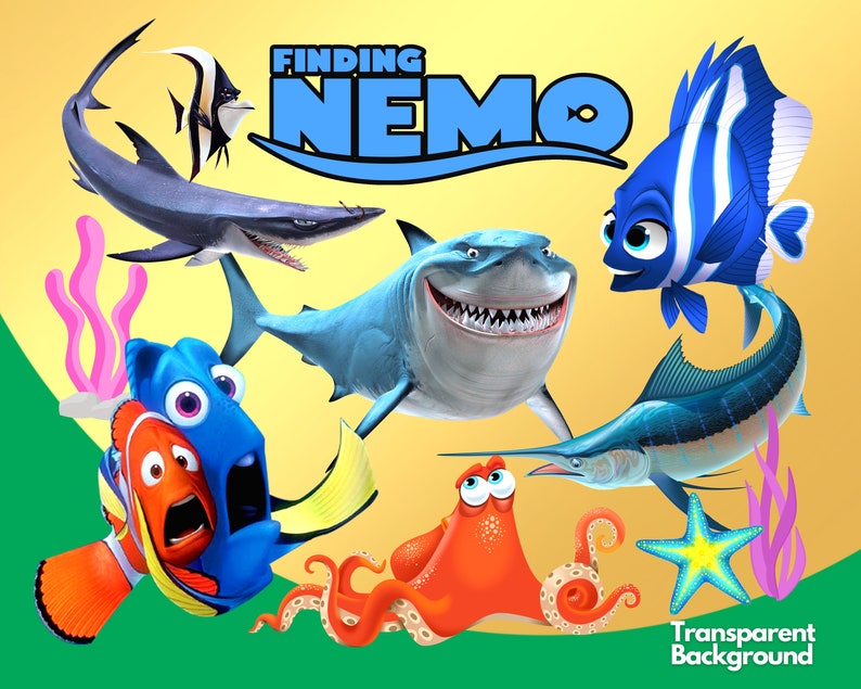 Nemo Fish Design Finding Nemo PNG Clipart, Nemo SVG, Finding Clownfish, Fish Nemo ...