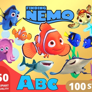 Finding Nemo Clipart PNG, Nemo SVG, Finding Clownfish, Fish Nemo, Nemo Clownfish, Birthday Clipart, Cake Topper, Scrapbook Designs