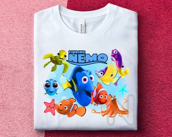 Encontrar la sublimación de Nemo PNG, encontrar la camisa de cumpleaños del pez payaso, pescado Nemo hierro en la camisa, sublimación de Nemo