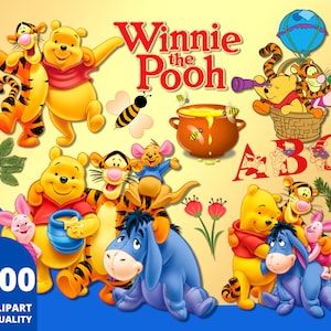 Winnie the Pooh Clipart PNG, Pooh Bär Tigger Ferkel, Winnie Alphabet, Winnie Bear Cartoon Shirt, Winnie Bear Geburtstagsdruck