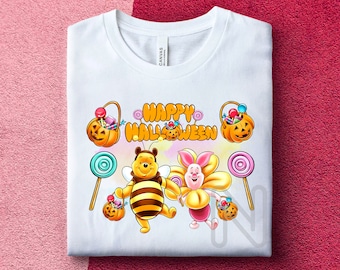 Winnie Halloween Sublimation PNG, Winnie and Piglet, Winnie Bear Halloween Shirt, Winnie Pooh Sublimation Designs