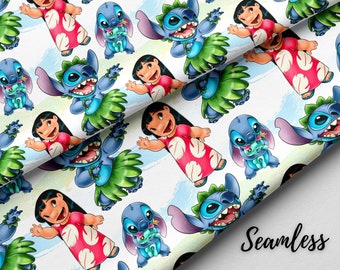 Disney's Lilo & Stitch Christmas Gift Wrapping Paper 2.5 Yards  FOLDED Decoupage