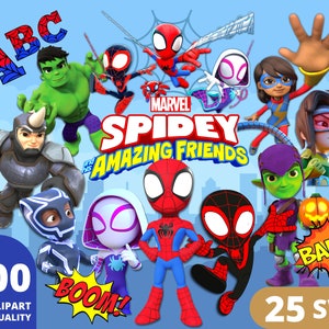 Spidey and His Amazing Friends PNG Bundle Instant Download Transparent  Background Spidey Miles Morales Ghost Spider Spin Hulkmarvel 