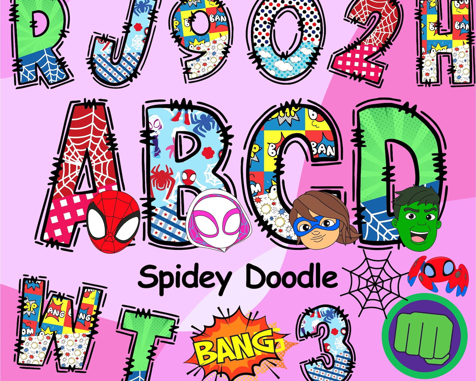 Spidey Doodle Alphabet, Spidey and His Amazing Friends, Superhero ...
