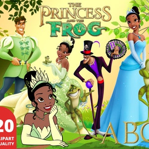 Princess and the Frog Clipart PNG, Tiana Clipart, Princess and Frog, Girls Birthday Party Shirt, Princess Tiana PNG Bundle