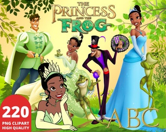 Princesa y el sapo, Tiana, Princesa y el sapo, Camiseta de fiesta de cumpleaños para niñas, Paquete PNG de Princesa Tiana