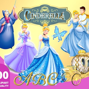 Cinderella Clipart PNG, Cinderella Illustration, Castle PNG, Princess Birthday Shirt, Cinderella Iron on, Cinderella Sublimation Designs