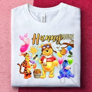 Winnie the Pooh Sublimation PNG, Winnie Bear Tigger Piglet, Bear Birthday Party Shirt, Winnie Bear Sublimation Designs