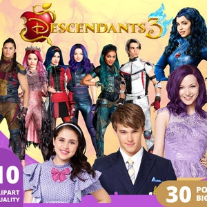 Clipart di Descendants PNG, Festa di Descendants, Regali di compleanno, Decorazione per maglietta da stirare, Poster di Descendants