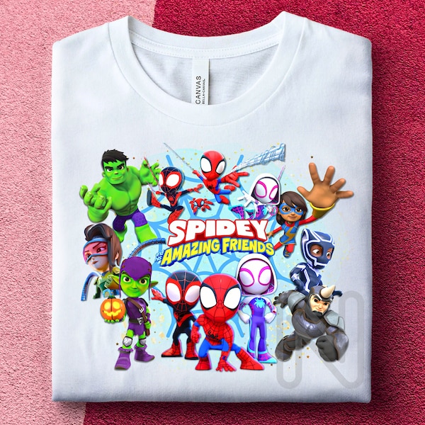 Spidey und seine erstaunliche Freunde Sublimation PNG, Spidey Geburtstagsfeier Shirt, Kinder T-Shirt Designs, Marvel Superhero Spidey Sublimation