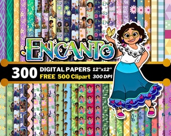 Encanto Digital Papers, Encanto Clipart PNG, Encanto Birthday Decorations, Casita Mirabel Party, Wrapping Papers, Encanto Papers Patterns