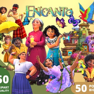 Encanto Clipart PNG, Casita Mirabel Bruno Pepa Familia Manuela Antonio Isabela Luisa Julieta Camilo Dolores, Regali Encanto, Poster Encanto