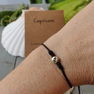 Capricorn , Zodiac Boho Bracelet with Sign, Gift under 10 euro,Horoscope Card Birthday Gift, gift for Him & Her,BBF gift,minimalist bracelet