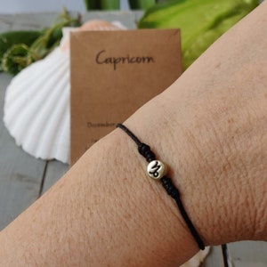 Zodiac Boho Bracelet with Sign,Gift under 10 euro,Horoscope Card Birthday Gift, gift for Him & Her,BBF gift,minimalist zodiac sign bracelet