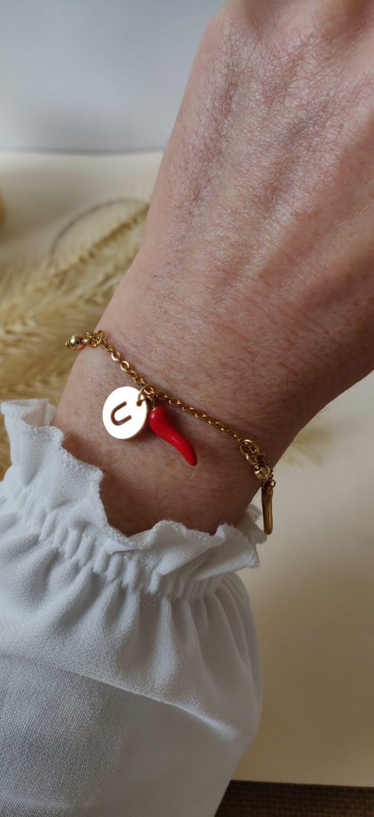 Lucky Cornicello Minimal Boho Chic Stainless Steel Gold Plated