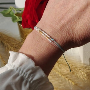 Miyuki seedbeads minimalist morse code bracelet, unisex gift with hidden message, urban boho chic gift, personalized unique gift less 10 euro