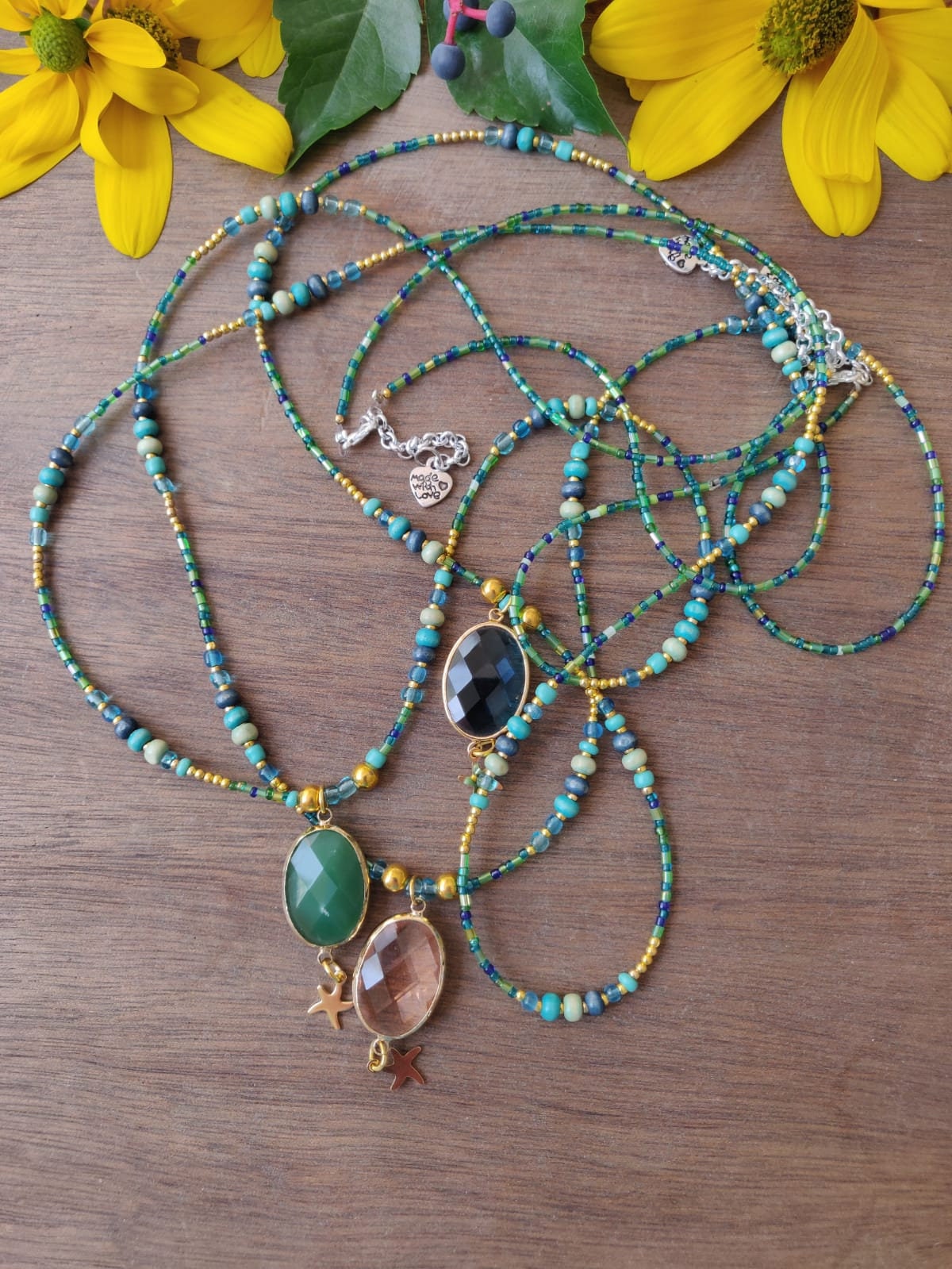 Lot De Bijoux Vintage En Perles De Verre - Colliers, Bracelet, Bague, De L'île D'Elbe Italie