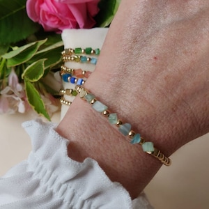 Wisdom Stone gift, Calm and Creative: Cat&#39;s Eye Chrysoberyl Bracelet - Light Blue, Gift for Her, Customizable, 13 Color Variants gift for her