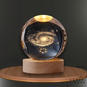 3D Print Planet Lamp, Solar System Night Light, Milky Way Gift, Crystal Ball Desk Lamp, Astronomy Gift For Her