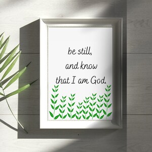 Printable Wall Art, Bible, Inspirational, Digital Download, Be Still And Know
