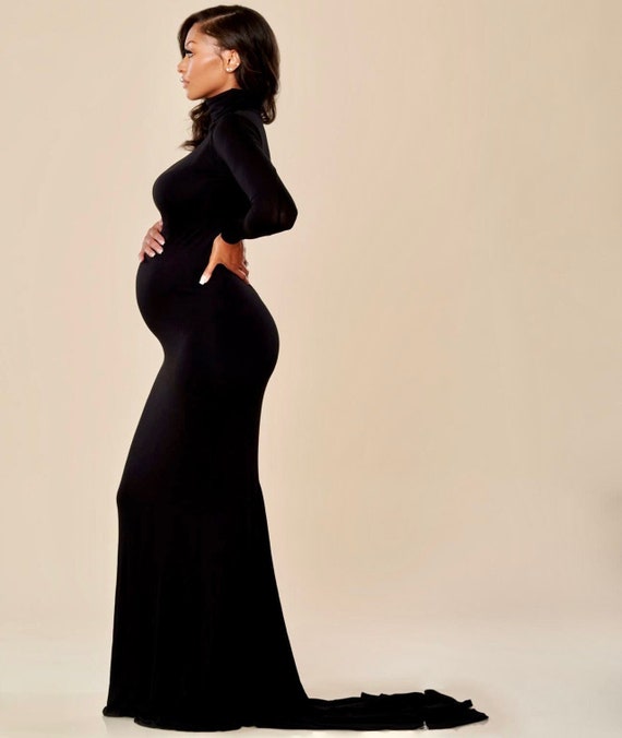 Turtleneck top maternity dress