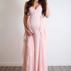 Photoshoot Maternity Gown With Chiffon Waves - Etsy