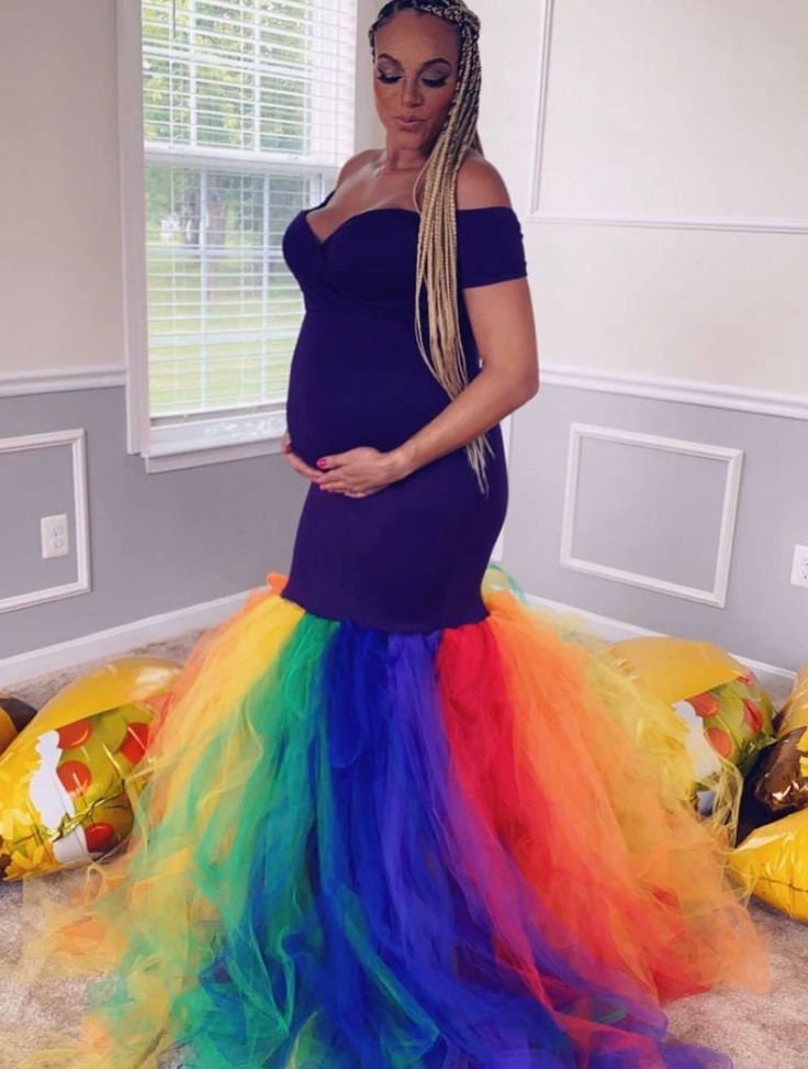Rainbow Tulle Maternity Robe – Thicc & Curvee