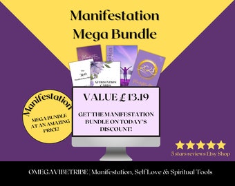Manifestation MEGA BUNDLE, digital manifestation journal, manifestation workbook, 369 manifestation journal, manifestation coach bundle
