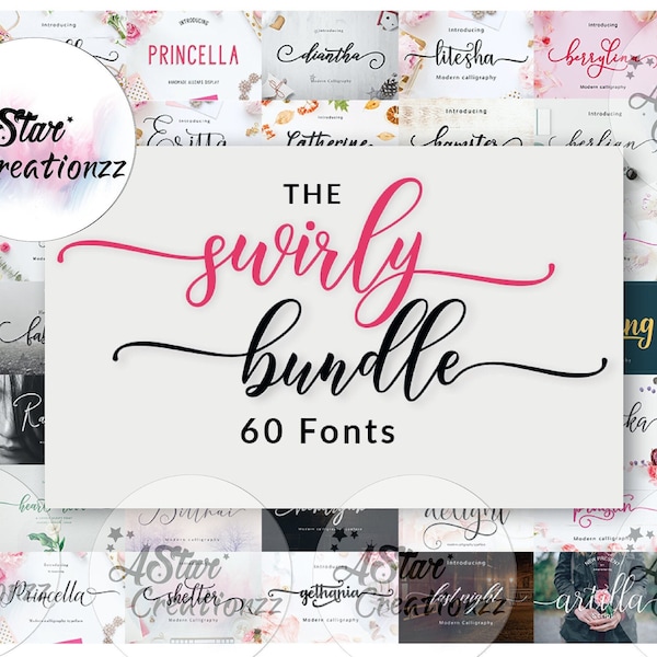 Handwritten Font Bundle - Crafty Font, Cricut Font, Procreate Font, Crafting Font, Branding Font, Commercial Use, Wedding Font, Font Bundle