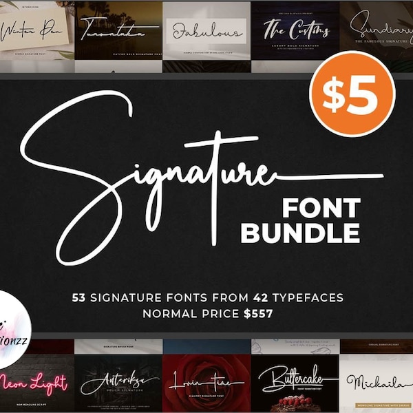 Signature Font Bundle, Wedding Font, Modern Font, Display Font, Cricut Font, Font Bundle For Logo, Wedding Invitations, Procreate Fonts