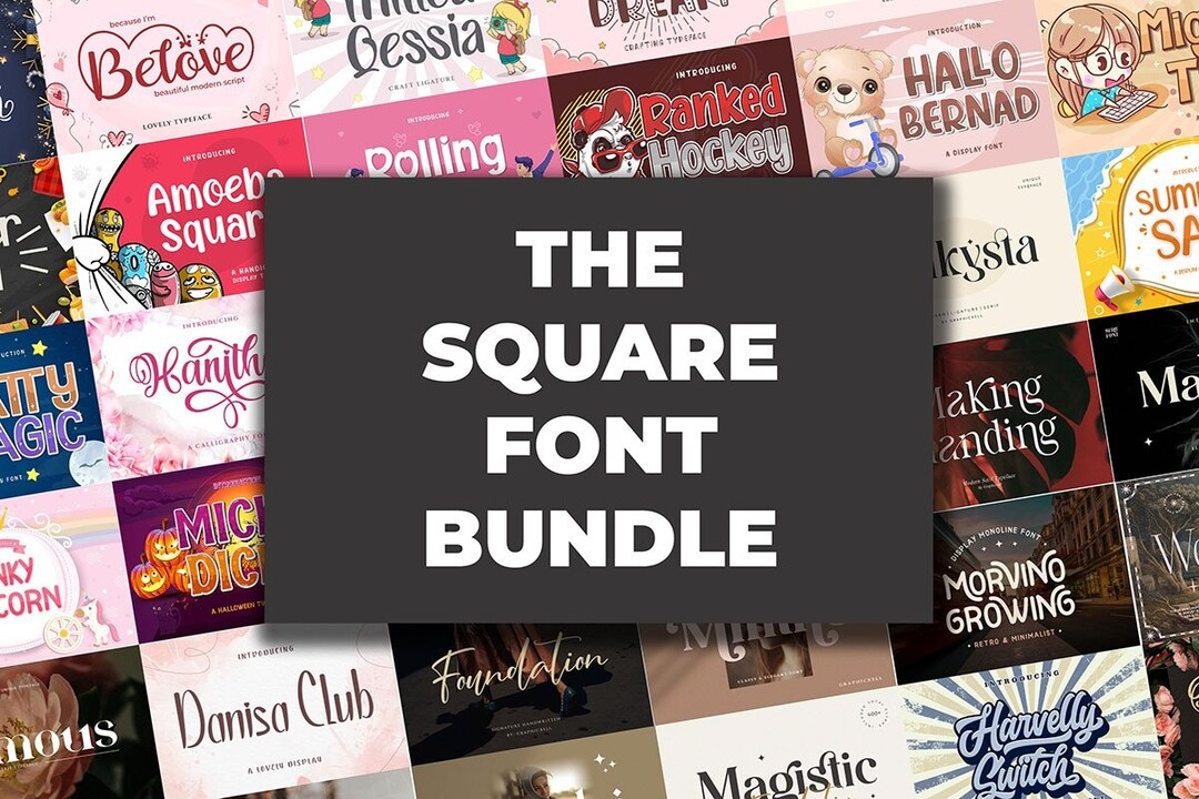 The Square Fonts Bundle, Classy Fonts, Procreate Fonts, Luxury Fonts